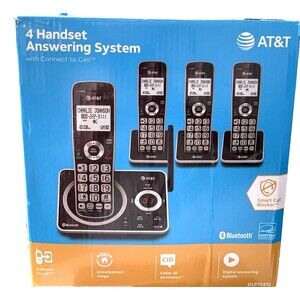 AT&T DLP72412 4‑Handset Cordless Phone System w/ Cell Connect, Call Blocker